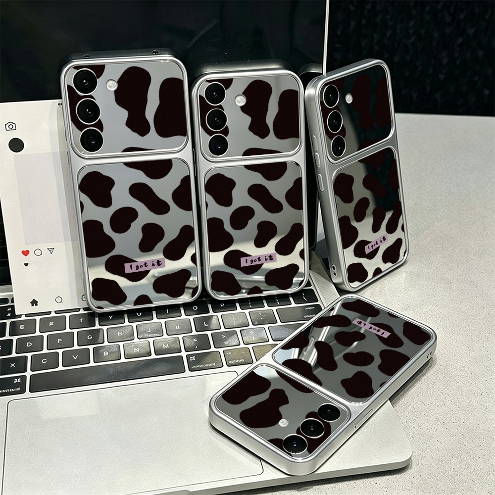 Phone Cases Aesthetic - Y2K Aesthetic Cow Print Mirror Phone