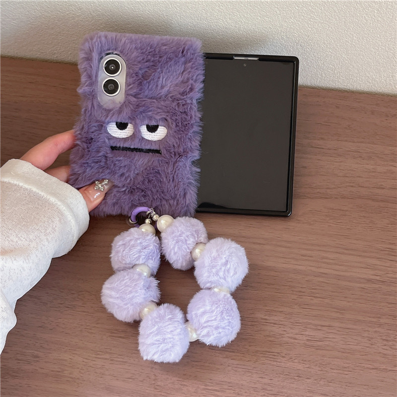 Phone Cases Samsung - Cartoon Angry Face Expression Fluffy Fur