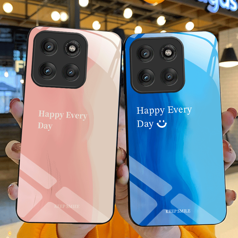 Gradient Color Case - Hard Tempered Glass Case For Motorola