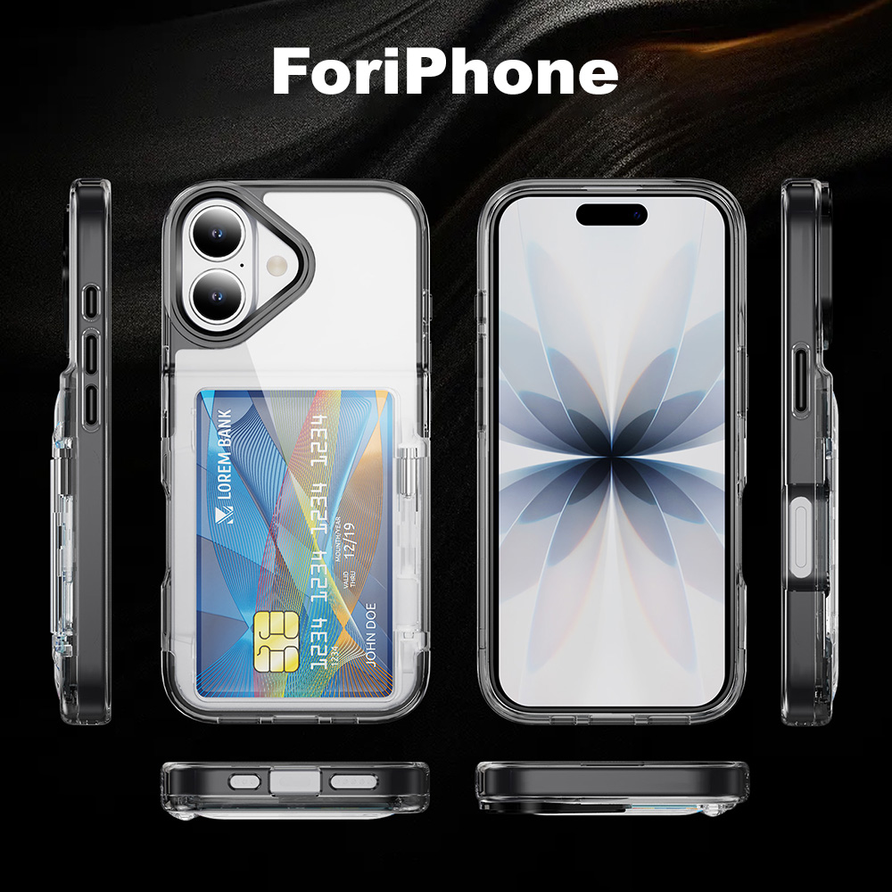 Slim Card Slot Case - Transparent Card Slot Fold Stand Phone