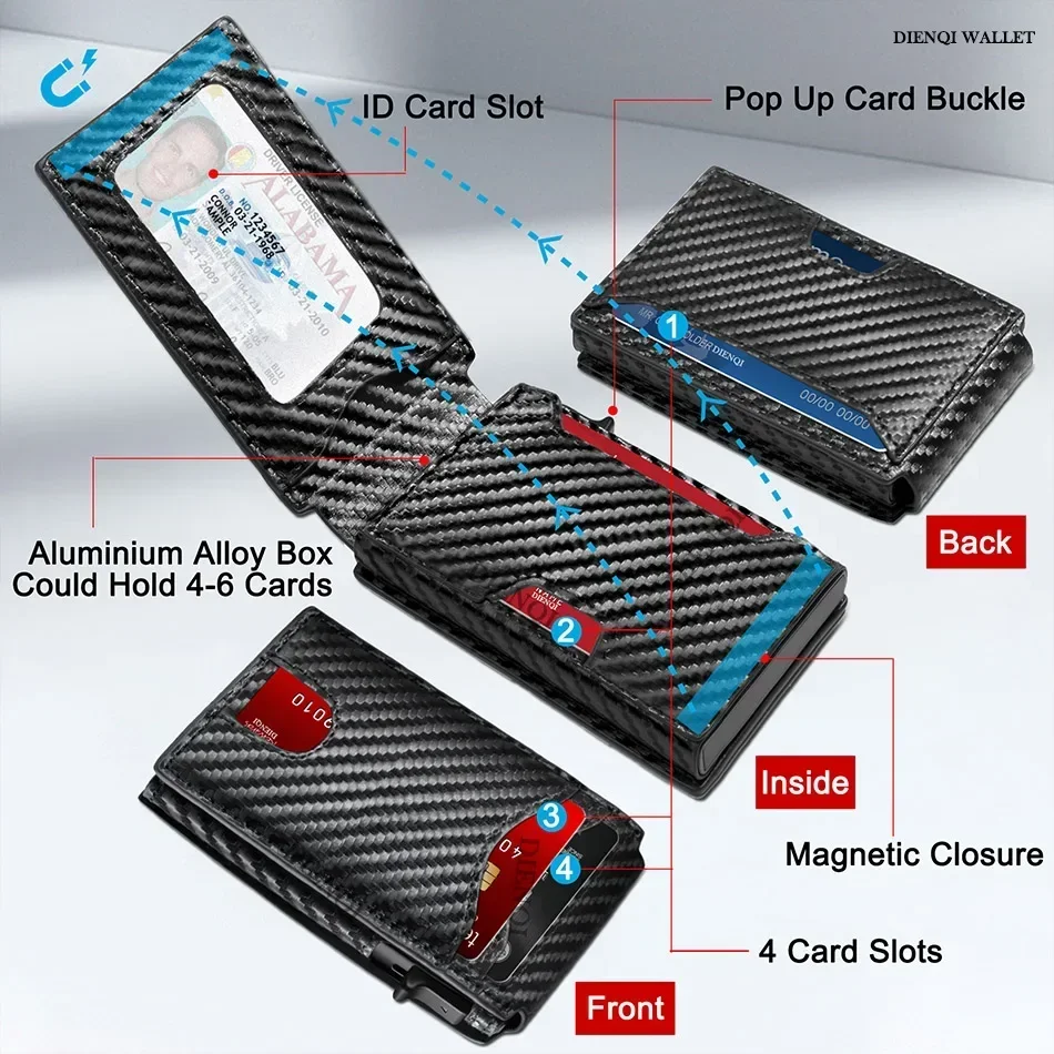 Mens Pop‑Up Money Clips Wallet - Slim Card Slot Case review and price