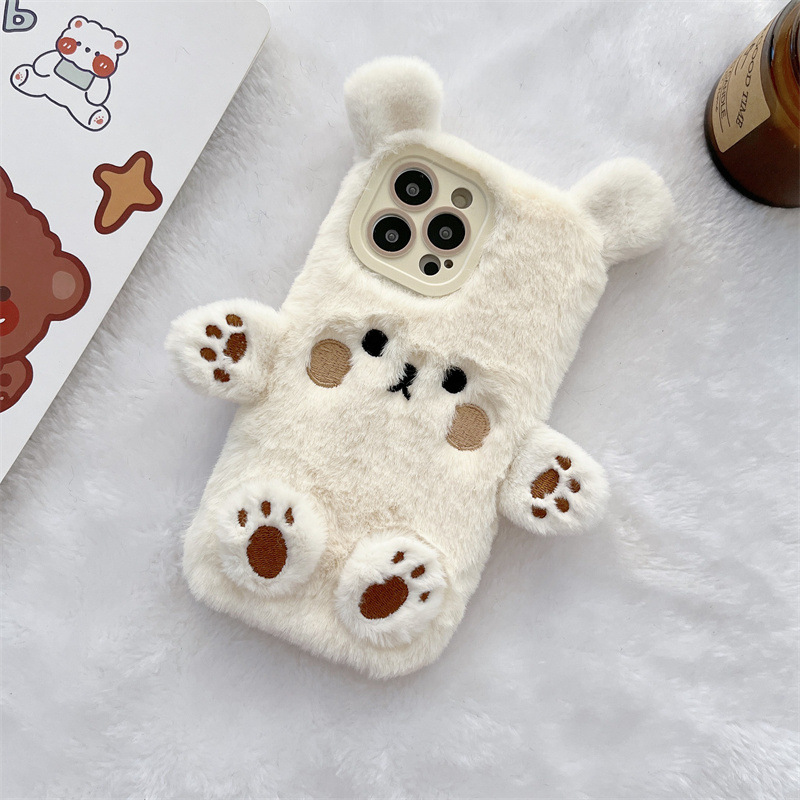 Korean 3D Cartoon Bear Fluffy  - Phone Cases 13 review and price