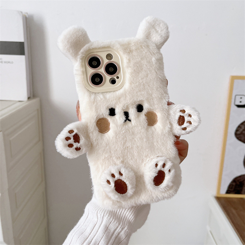 Korean 3D Cartoon Bear Fluffy  - Phone Cases 13 review and price