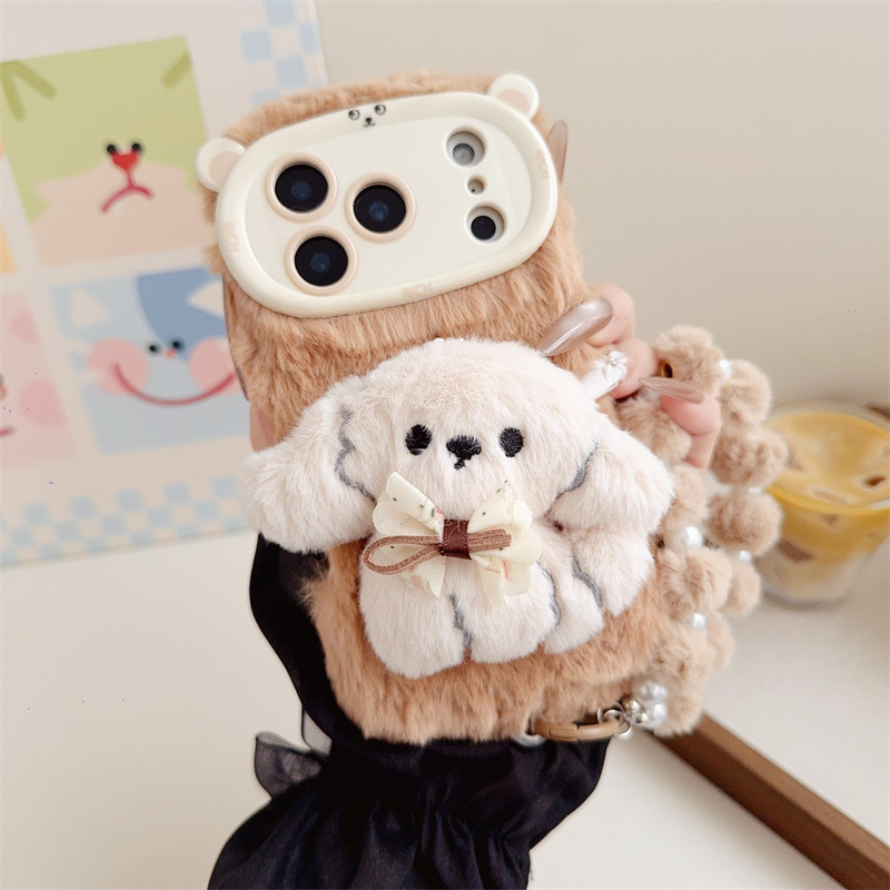 3D Cartoon Bowknot Puppy Warm  - Phone Cases 13 review and price