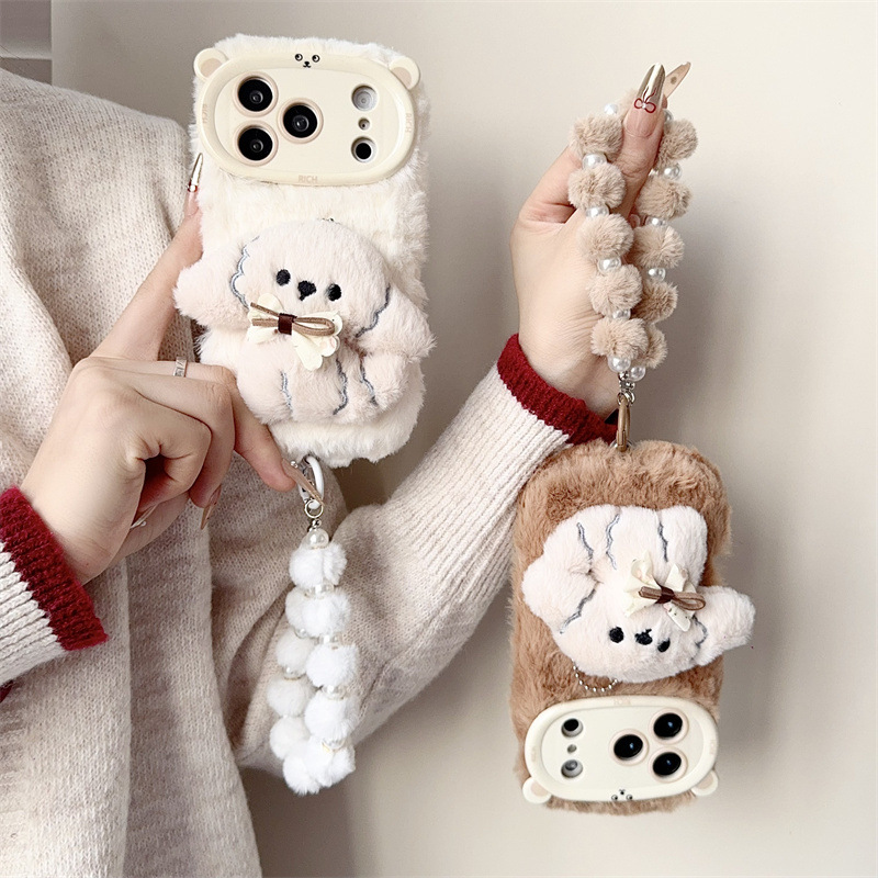 3D Cartoon Bowknot Puppy Warm  - Phone Cases 13 review and price