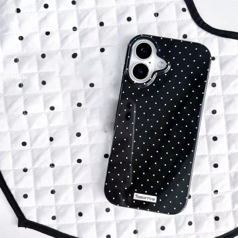 Ins White And Black Polka Dots - Phone Cases Aesthetic review and price