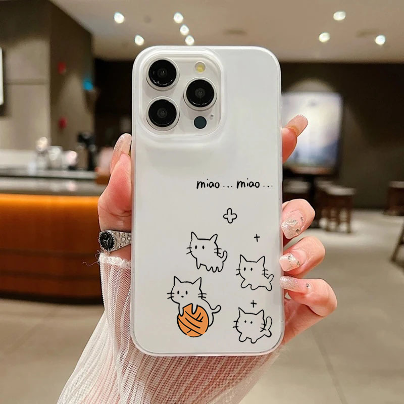 Cute Black Cat Pattern Phone C - Phone Cases Cute Iphone 14 review and price