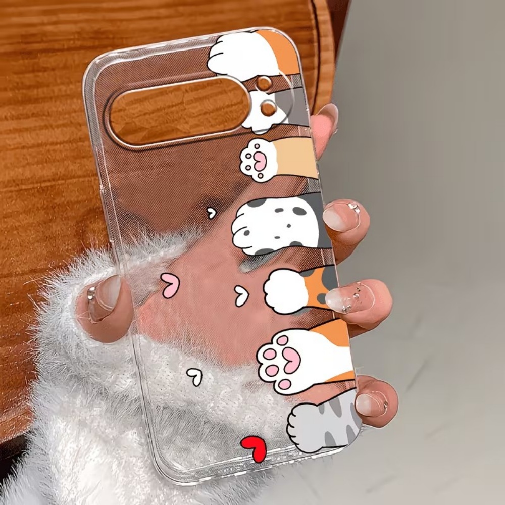 Cartoon Cat Paw Print Crystal  - Phone Cases Pixel 10 review and price