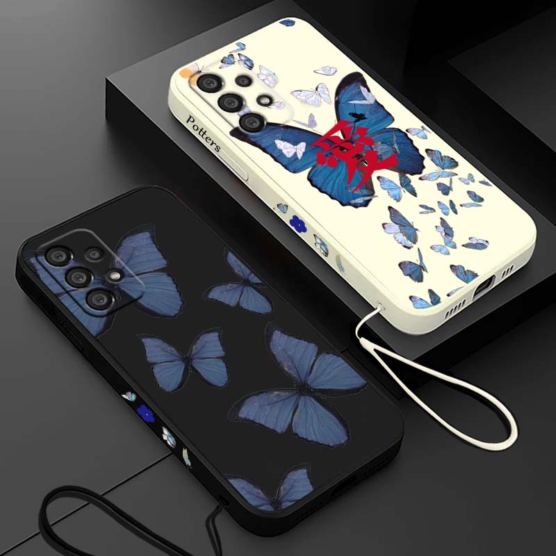 Blue butterfly fashion For Sam - Silicone Liquid Case review and price