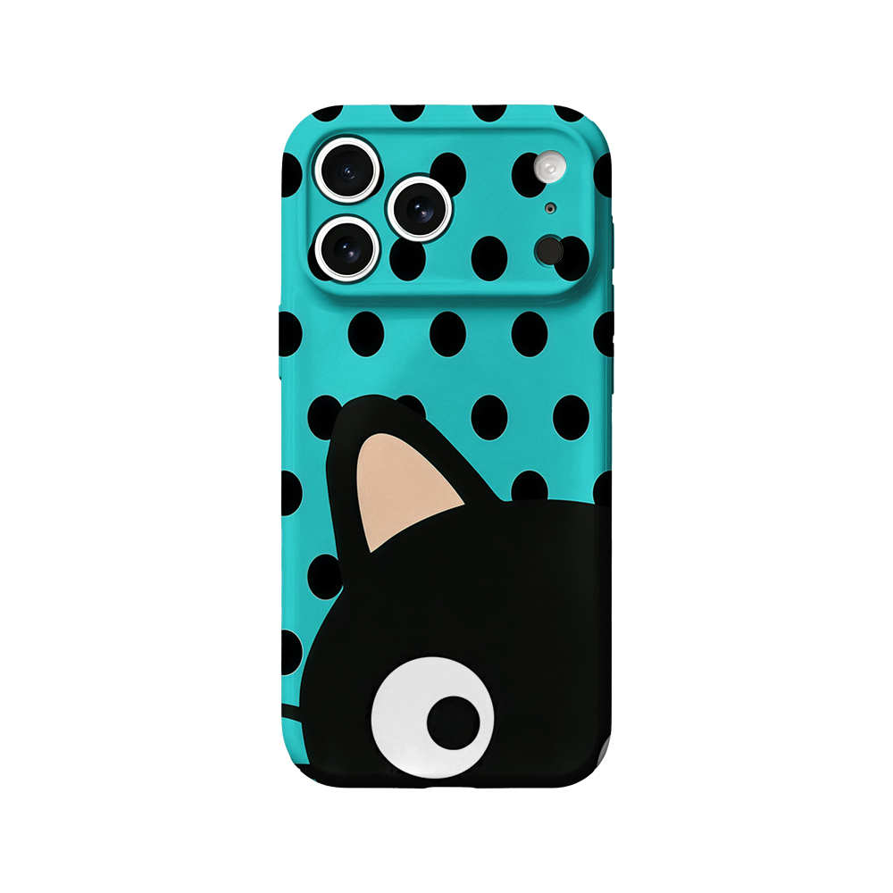 Turquoise Polka Dot Cat Phone  - Phone Cases Hard review and price