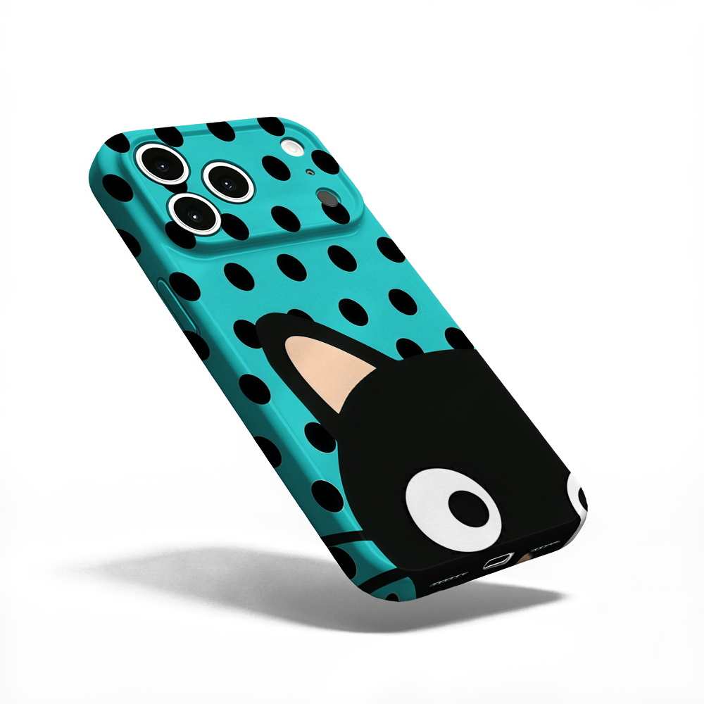 Turquoise Polka Dot Cat Phone  - Phone Cases Hard review and price