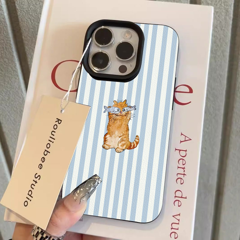 Cute Striped Kitten Fish Desig - Phone Cases Cute Iphone 14 review and price