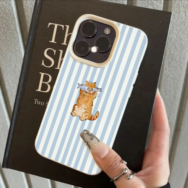 Cute Striped Kitten Fish Desig - Phone Cases Cute Iphone 14 review and price