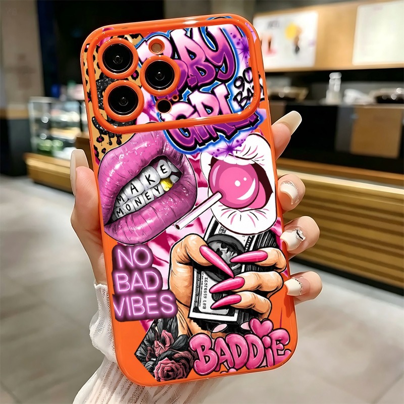 Hip Hop Pink Lips Baby Girl Gr - Phone Cases Cool Girl review and price