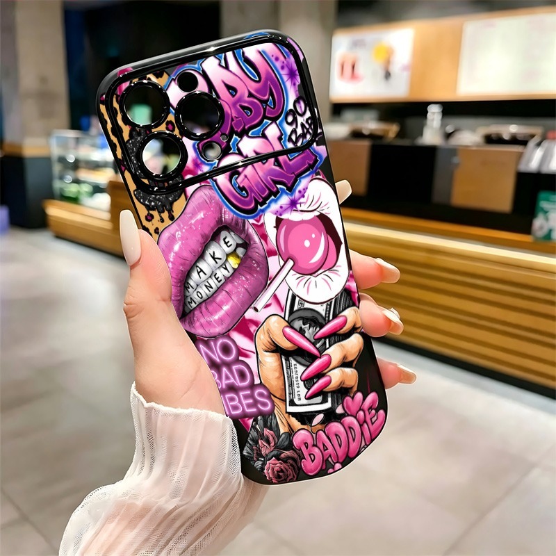 Hip Hop Pink Lips Baby Girl Gr - Phone Cases Cool Girl review and price