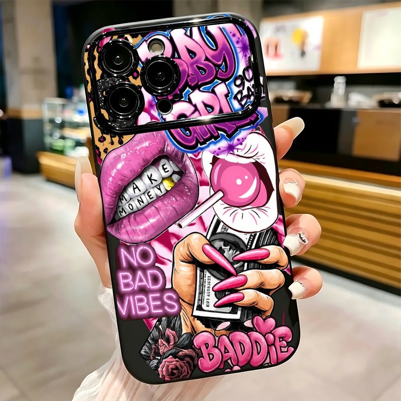 Hip Hop Pink Lips Baby Girl Gr - Phone Cases Cool Girl review and price