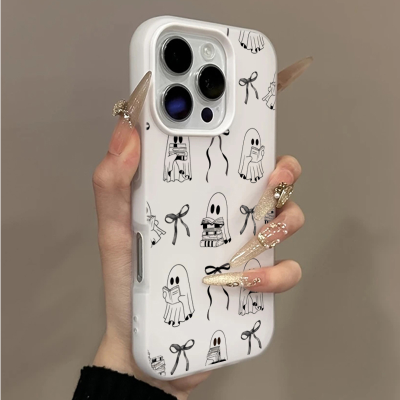 Cute Halloween Book Ghost Bow  - Phone Cases Cute Iphone 14 review and price