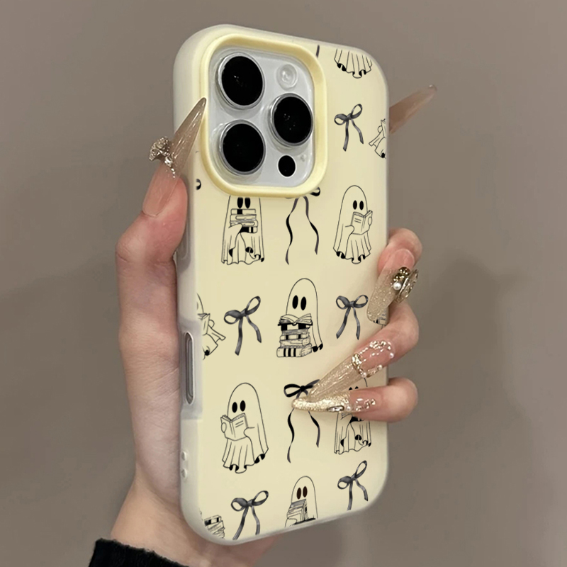 Cute Halloween Book Ghost Bow  - Phone Cases Cute Iphone 14 review and price