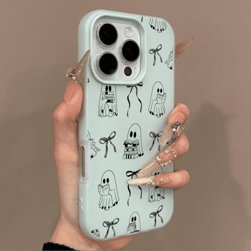 Cute Halloween Book Ghost Bow  - Phone Cases Cute Iphone 14 review and price
