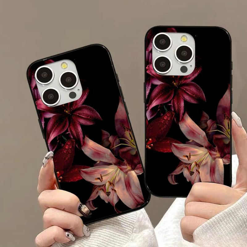 Elegant Red Lily Flower Phone  - Phone Cases Aesthetic review and price