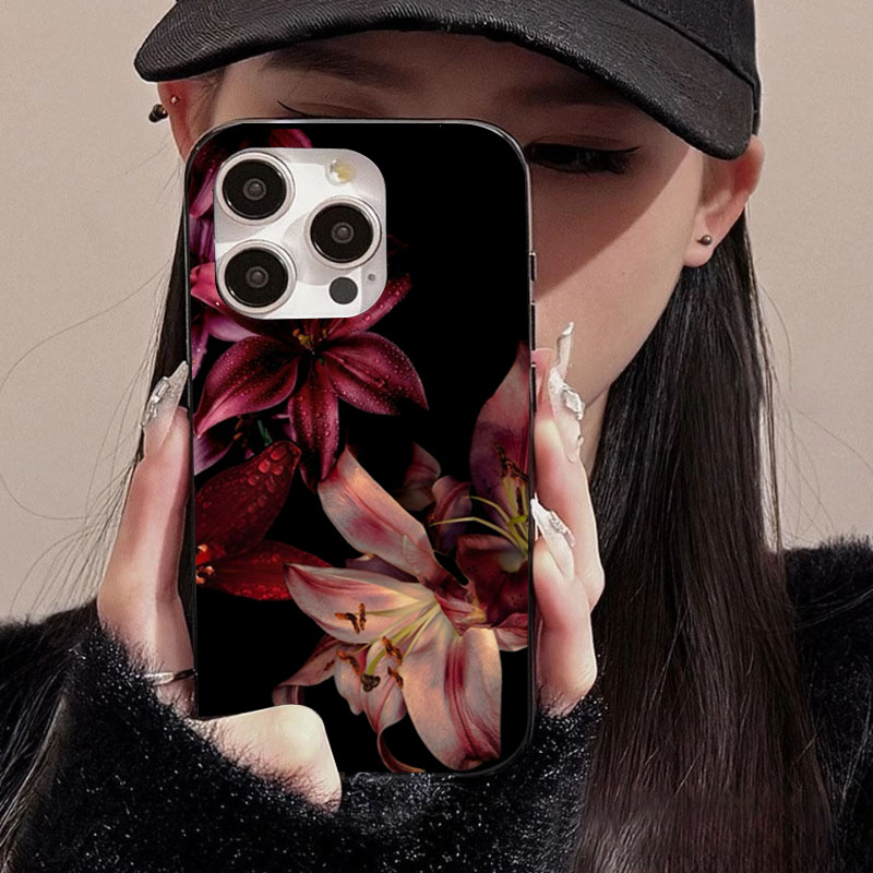 Elegant Red Lily Flower Phone  - Phone Cases Aesthetic review and price