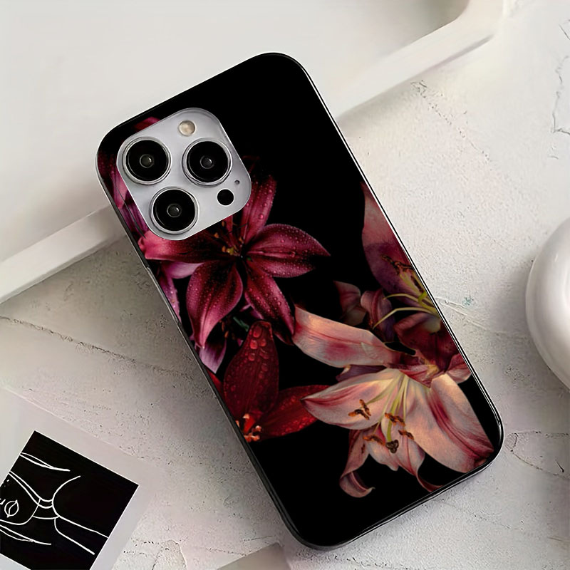 Elegant Red Lily Flower Phone  - Phone Cases Aesthetic review and price