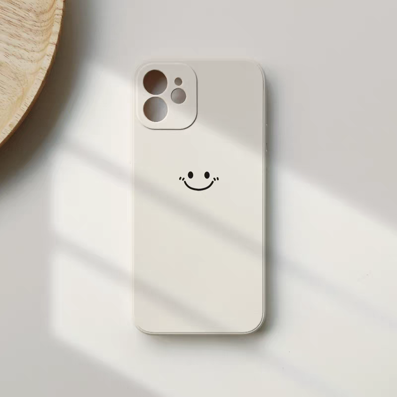 Minimalist Smiley Print Phone  - Silicone Liquid Case review and price