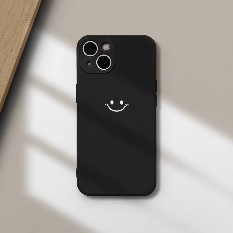 Minimalist Smiley Print Phone  - Silicone Liquid Case review and price
