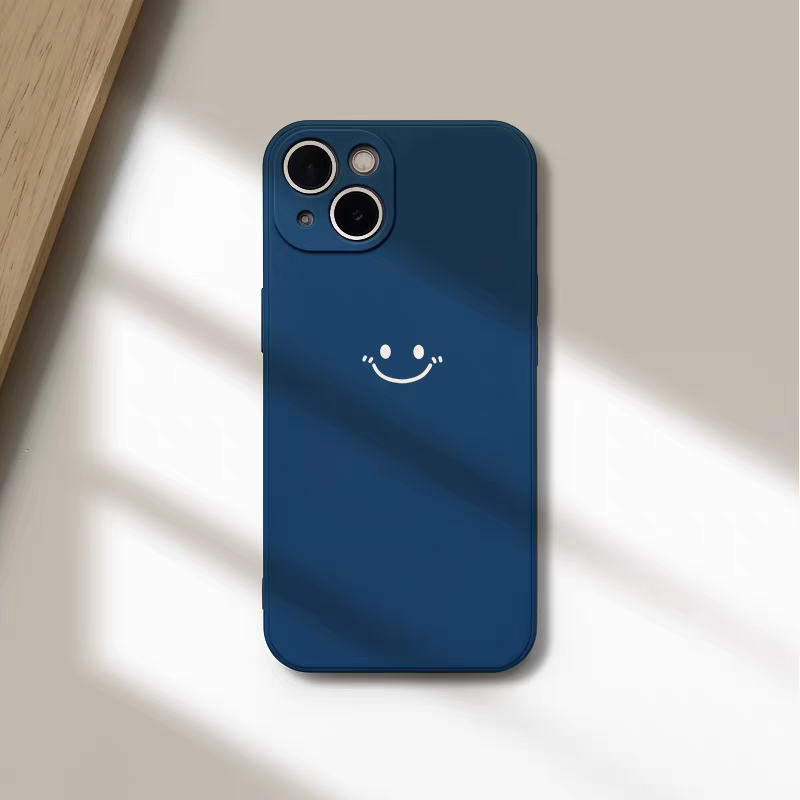 Minimalist Smiley Print Phone  - Silicone Liquid Case review and price