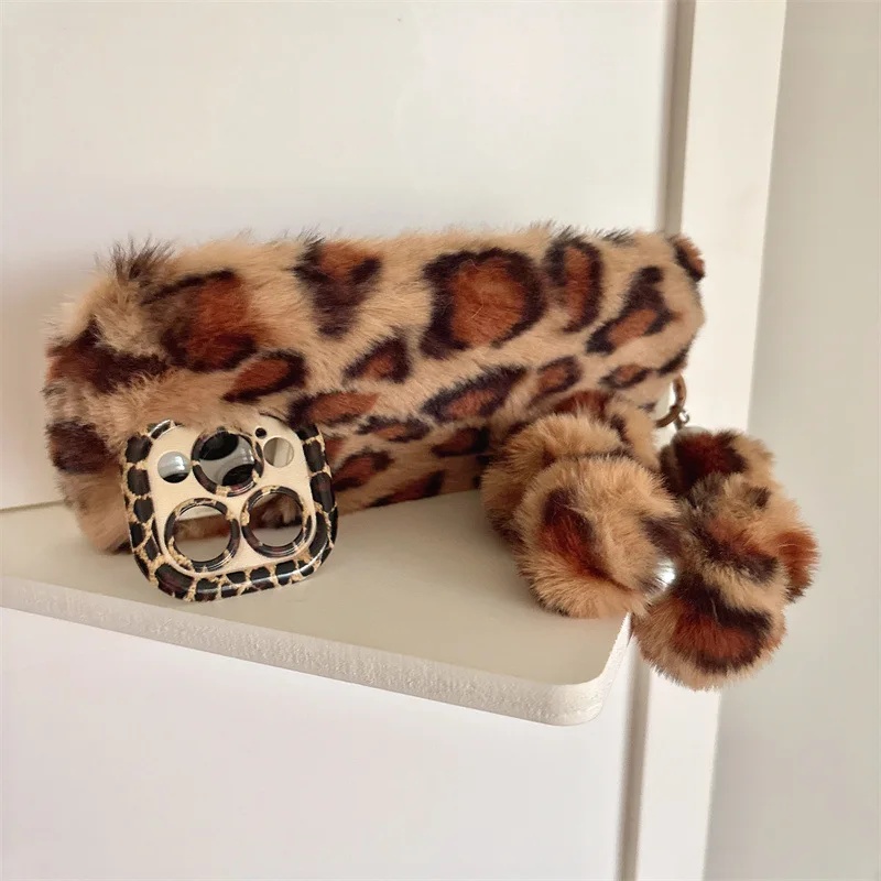 Fashion Leopard Furry Plush Le - Phone Cases 13 review and price