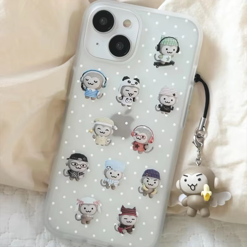 Simple Kawaii Monkey White Pol - Phone Cases Cute Iphone 14 review and price