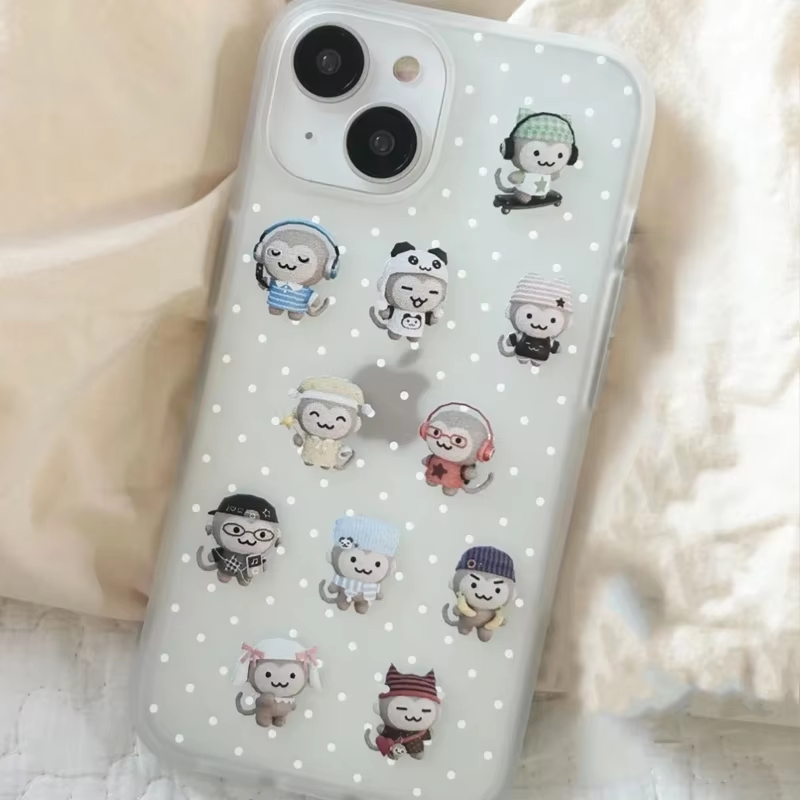 Simple Kawaii Monkey White Pol - Phone Cases Cute Iphone 14 review and price