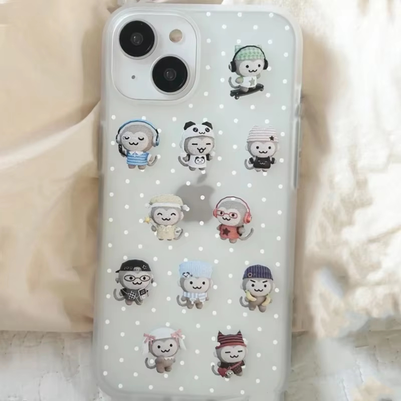 Simple Kawaii Monkey White Pol - Phone Cases Cute Iphone 14 review and price