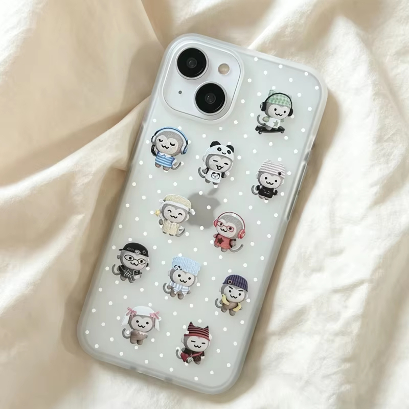 Simple Kawaii Monkey White Pol - Phone Cases Cute Iphone 14 review and price